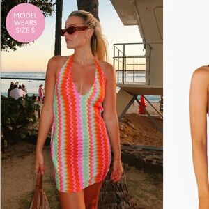 NWT Show Me Your Mumu Kate Halter Mini Dress in Cabo Groovy Knit- Size Medium